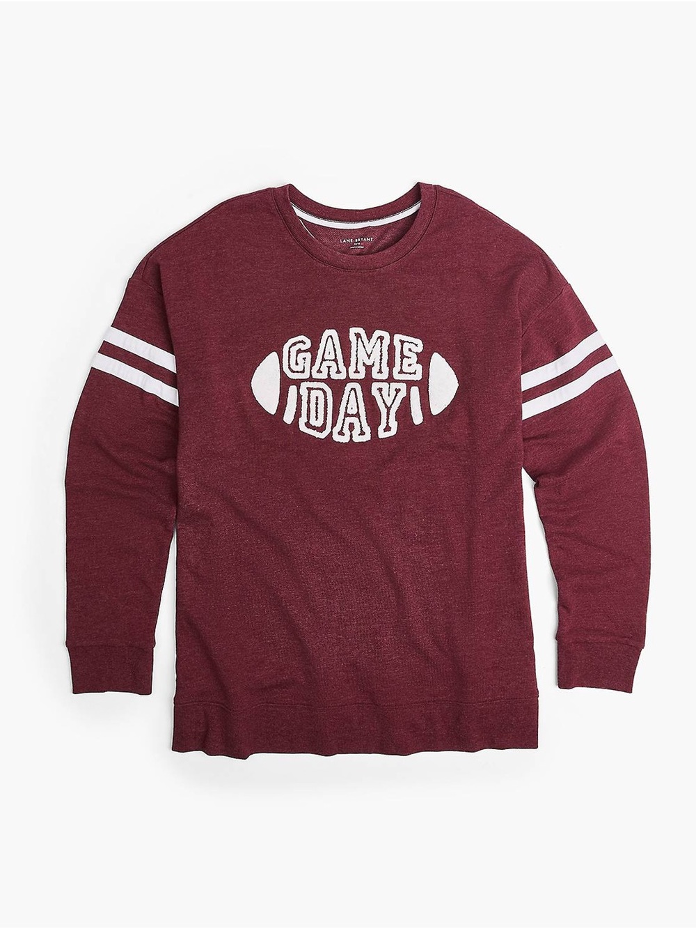 Lane Bryant Relaxed Long-Sleeve Crew-Neck Game Day Graphic Sweatshirt